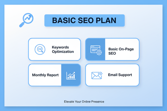 Basic SEO Plan
Keywords Optimization
Basic On-Page SEO
Monthly Report
Email Support