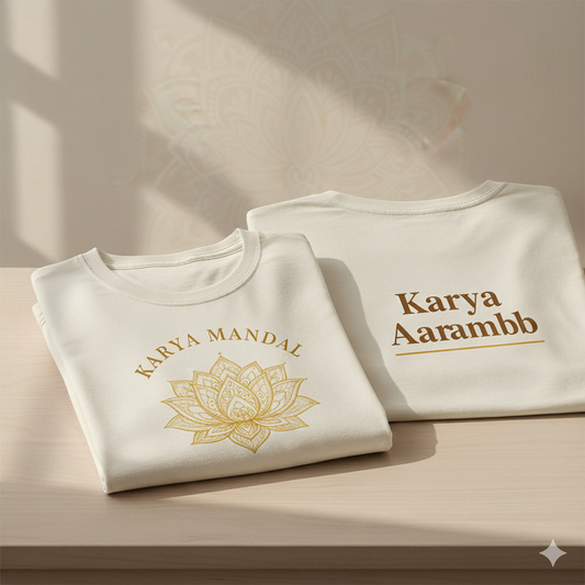 Off-White Sweatshirt | KARYA “Aarambh Series” | 320 GSM Cotton Fleece Minimal Streetwear