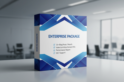 Enterprise package
15+ Blog Posts / Month
Video & Article Content Mix
Performance Report
24/7 Support