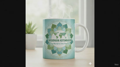 -Premium Coffee Mug - Vasudhaiva Kutumbakam by Karya Mandal